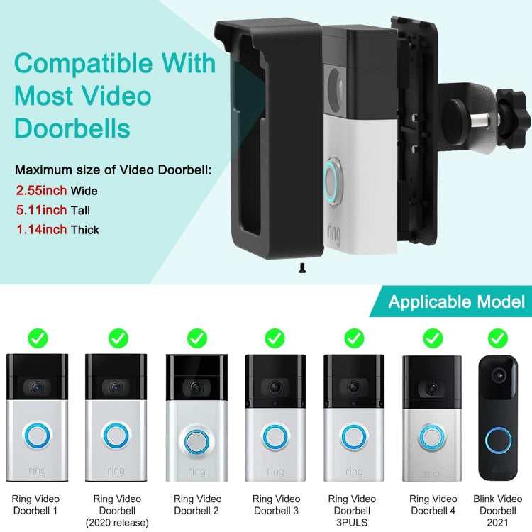 For Blink / Google Ring Doorbell Device Universal Door Overhead Bracket Anti-theft Adjustable - free shipping - PMC Jewellery - Order now!