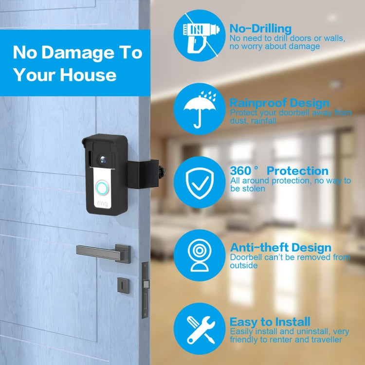 For Blink / Google Ring Doorbell Device Universal Door Overhead Bracket Anti-theft Adjustable - free shipping - PMC Jewellery - Order now!
