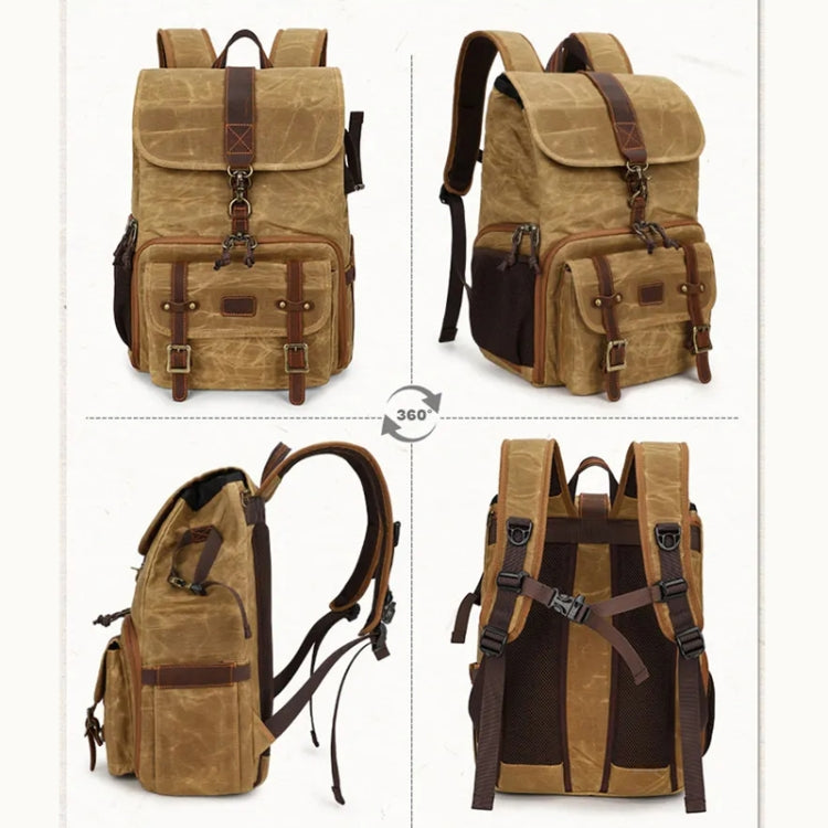 Large Capacity SLR Digital Camera Bag Laptop Backpack Canvas Storage Bag(Grey)