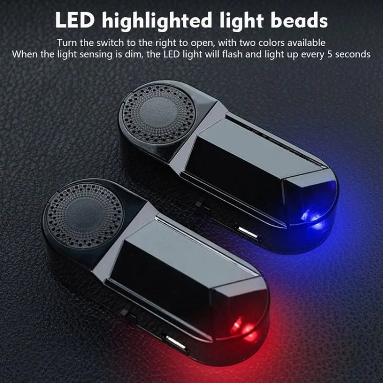 Car Solar Anti-Theft Alarm LED Warning Light With Aromatherapy(Red Light)