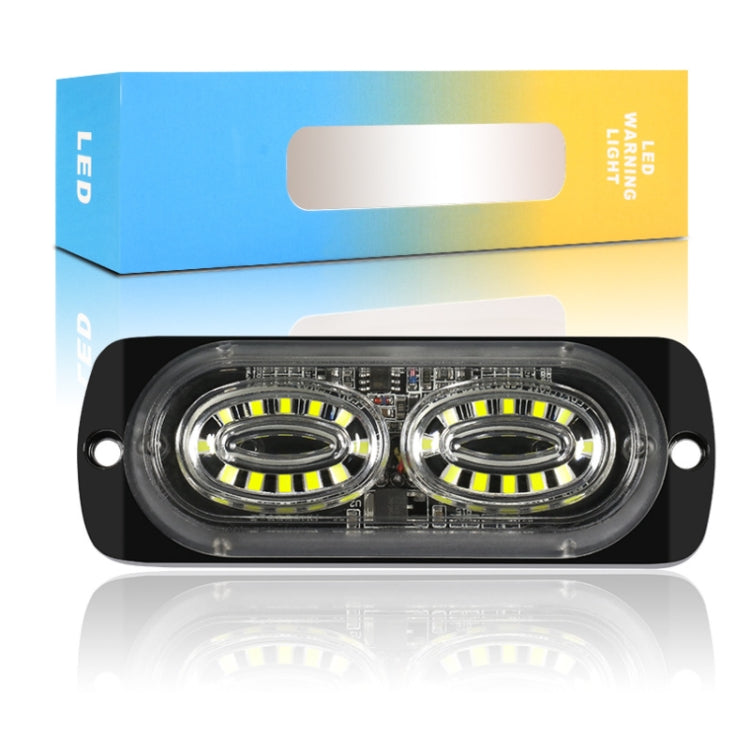 12W Car Side Signal Warning Light 24 LED Strobe Light(Red Blue)