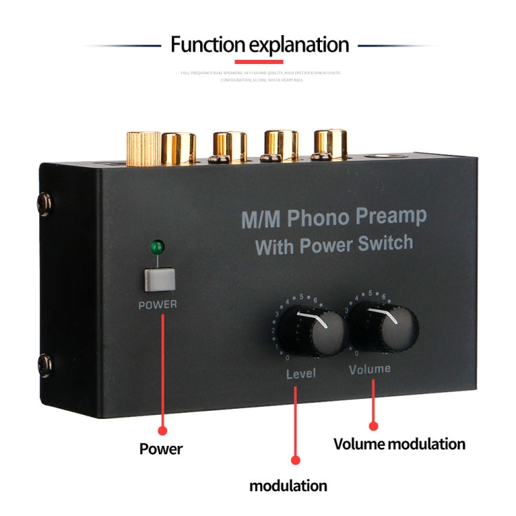 Vinyl Record Player Preamplifier, US Plug(PP500) - by PMC Jewellery | Online Shopping South Africa | PMC Jewellery