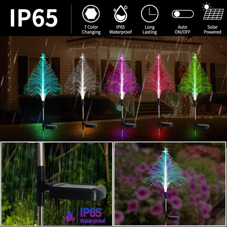Star Moon Transparent Christmas Tree Solar Light Outdoor Atmosphere Lighting Outdoor Water-resistant Glowing Festival Decorative Lamp