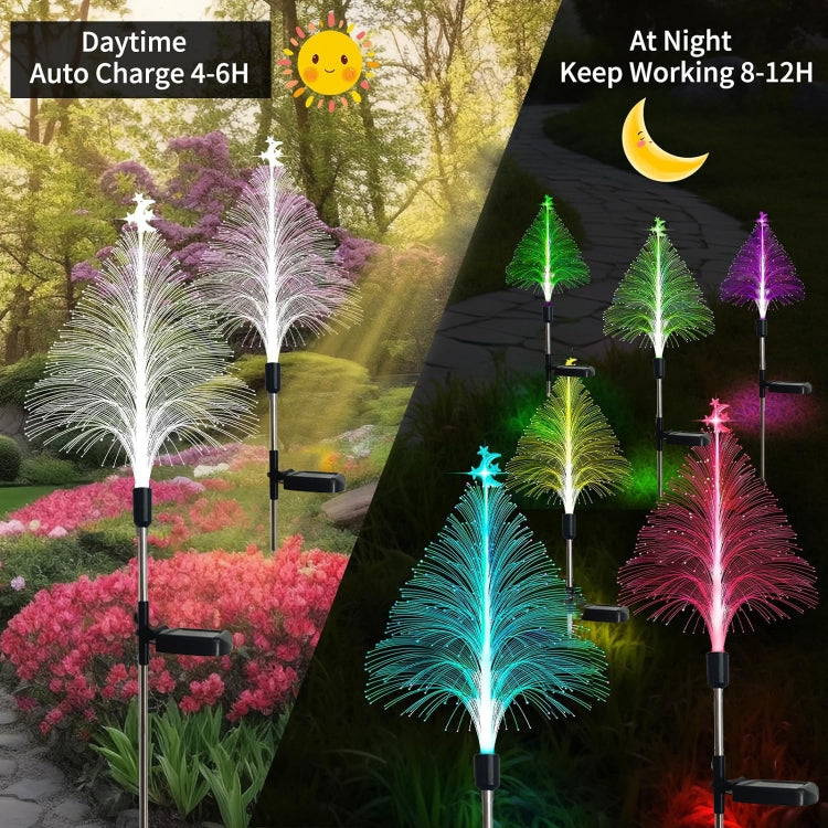Star Moon Transparent Christmas Tree Solar Light Outdoor Atmosphere Lighting Outdoor Water-resistant Glowing Festival Decorative Lamp