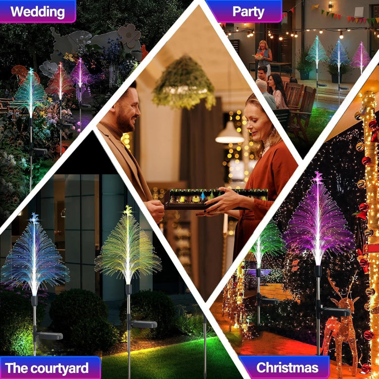 Star Moon Transparent Christmas Tree Solar Light Outdoor Atmosphere Lighting Outdoor Water-resistant Glowing Festival Decorative Lamp