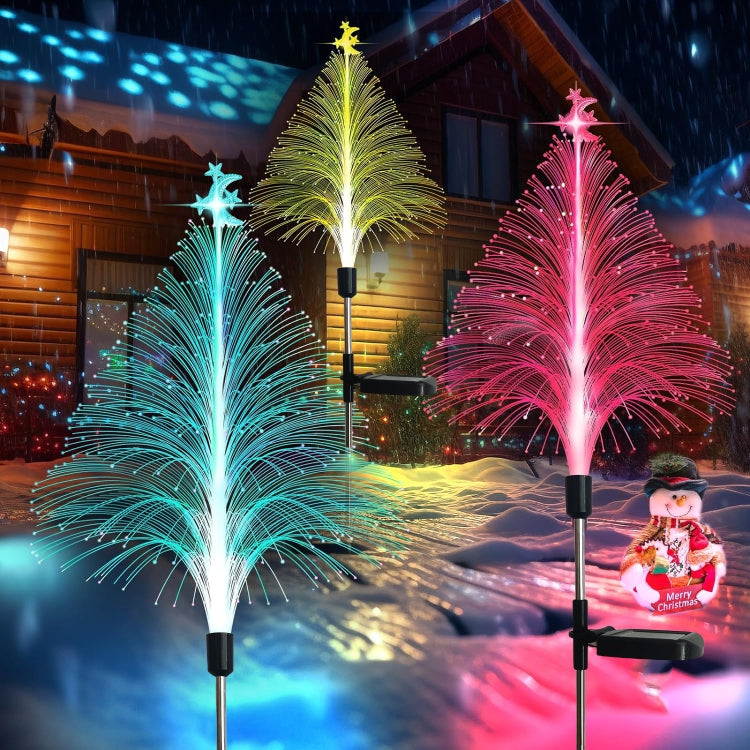 Star Moon Transparent Christmas Tree Solar Light Outdoor Atmosphere Lighting Outdoor Water-resistant Glowing Festival Decorative Lamp