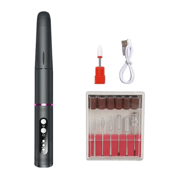 HX-08 USB Charging Portable Manicure Remover and Polisher Home Nail Art Tools(Grey) - Grinding Tools & Accessories by PMC TechLife | Online Shopping South Africa | PMC TechLife | Buy Now Pay Later Mobicred
