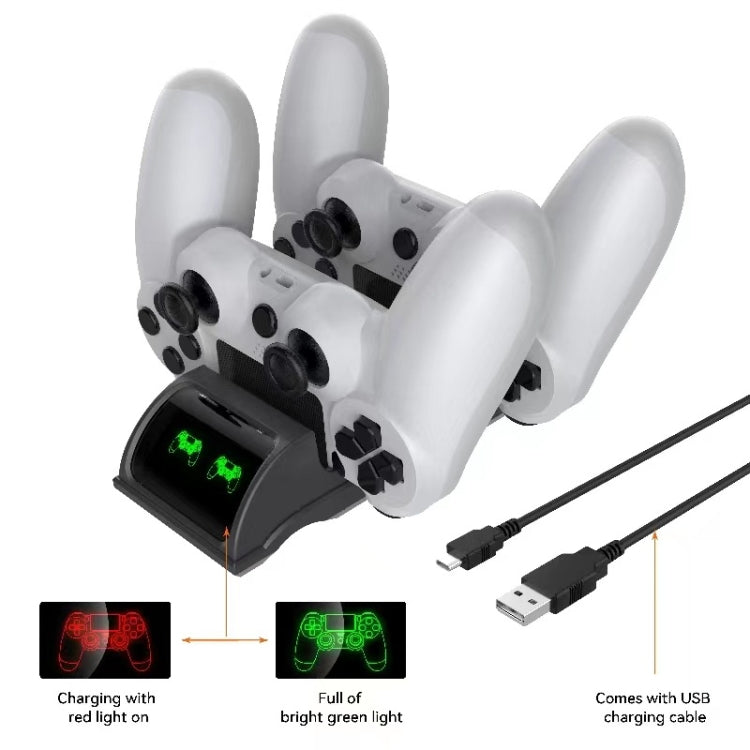 For PS4 Slim / Pro Gamepad Docking Charger Controller Dual Charger With Display Lights(White) - Charger & Power by PMC Jewellery | Online Shopping South Africa | PMC Jewellery | Buy Now Pay Later Mobicred