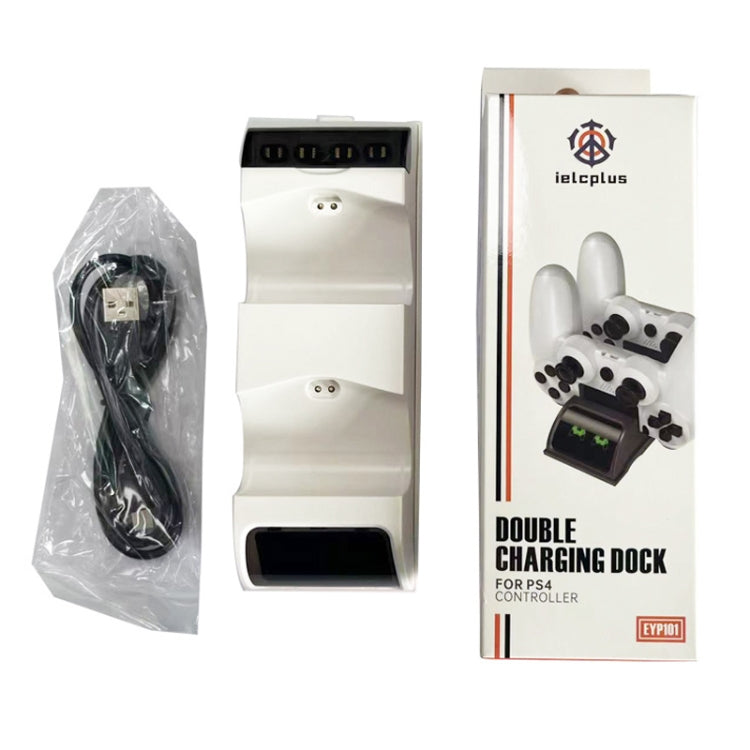 For PS4 Slim / Pro Gamepad Docking Charger Controller Dual Charger With Display Lights(White) - Charger & Power by PMC Jewellery | Online Shopping South Africa | PMC Jewellery | Buy Now Pay Later Mobicred
