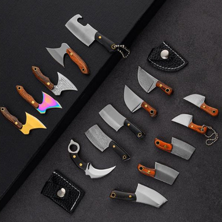 Mini Knife Keychain Portable Removal Express Pendant Accessory With Holster, Model: Colorful Wood Laser Pattern - Burin &Cutting Knife by PMC TechLife | Online Shopping South Africa | PMC TechLife