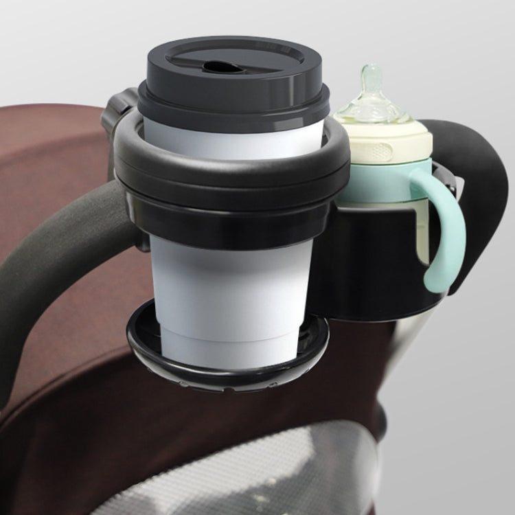 2 In 1 Baby Stroller Cup Holder Pram Milk Bottle Holder(Black) - Strollers Accessories by PMC TechLife | Online Shopping South Africa | PMC TechLife