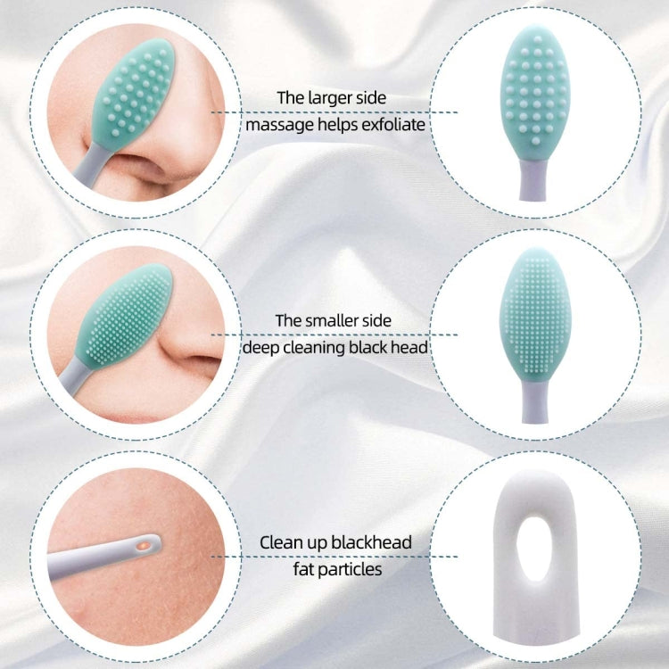 Silicone Cleaning Brush Beauty Tool Double Side Nose To Clean Blackhead Removers(Color Random Delivery) - free shipping - PMC Jewellery - Order now!
