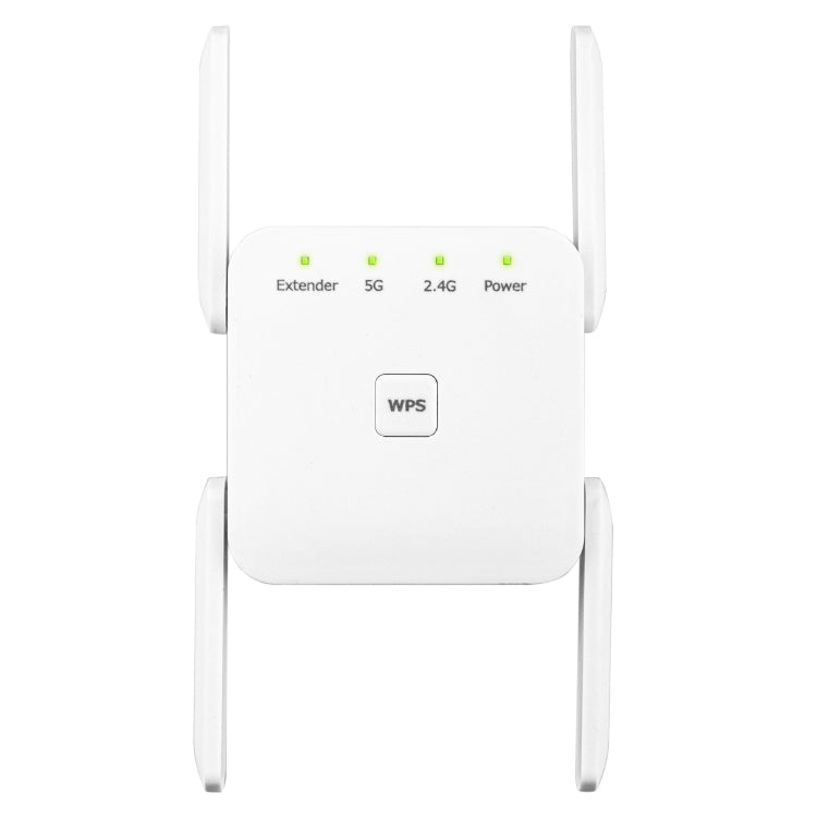 1200Mbps 2.4G / 5G WiFi Extender Booster Repeater Supports Ethernet Port White UK Plug