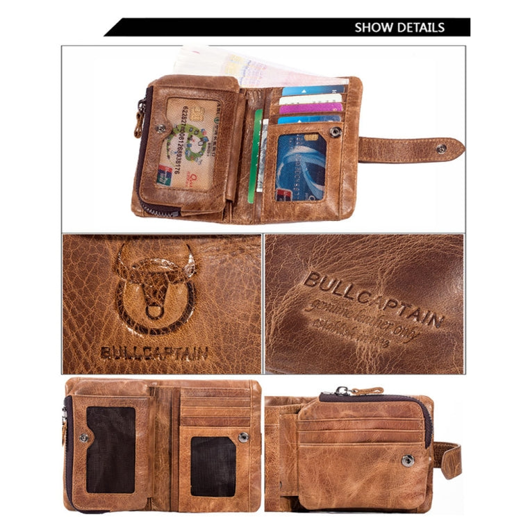 BULL CAPTAIN 01 RFID Anti-theft Multifunctional Cowhide Vertical Detachable Men Wallet(Coffee) - free shipping - PMC Jewellery - Order now!