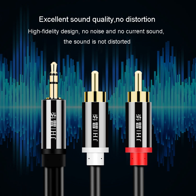 JINGHUA 1 In 2 3.5mm Audio Cable 3.5mm To 2RCA Double Lotus Computer Speaker Cell Phone Plug Cable, Length: 10m - free shipping - PMC Jewellery - Order now!