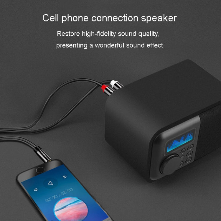 JINGHUA 1 In 2 3.5mm Audio Cable 3.5mm To 2RCA Double Lotus Computer Speaker Cell Phone Plug Cable, Length: 10m - free shipping - PMC Jewellery - Order now!