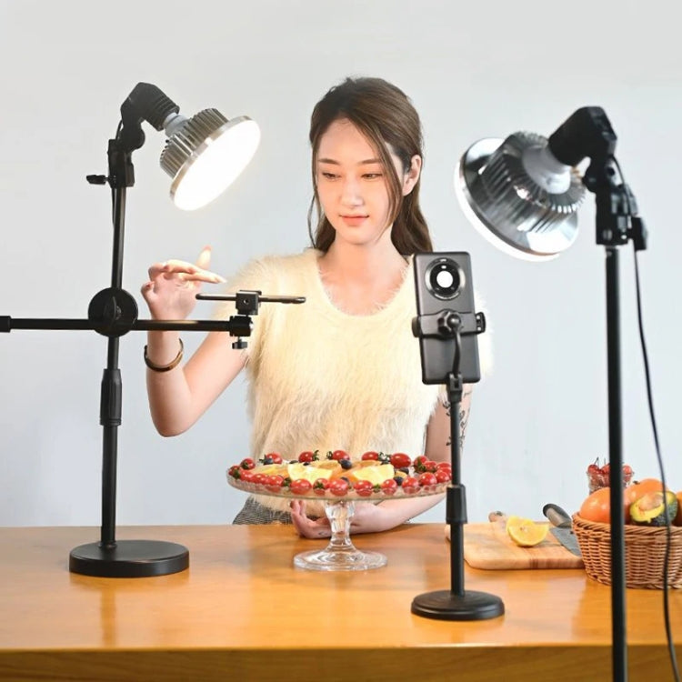 90W 155mm Mushroom Fill Light + Desktop Overhead Photography Stand Kit for Photo/Video