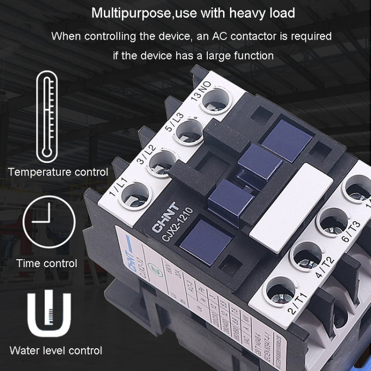 CHNT CJX2-1210 12A 220V Silver Alloy Contacts Multi-Purpose Single-Phase AC Contactor - Relays by CHNT | Online Shopping South Africa | PMC Jewellery | Buy Now Pay Later Mobicred