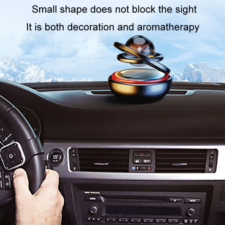 Interstellar Vast Solar Rotating Car Aromatherapy Ornaments, Color: Gold
