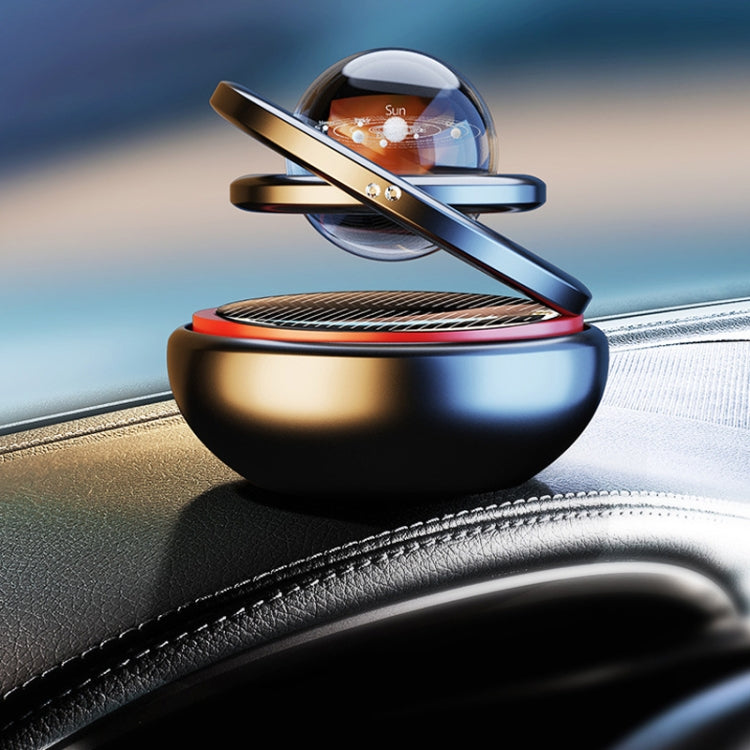 Interstellar Vast Solar Rotating Car Aromatherapy Ornaments, Color: Gold