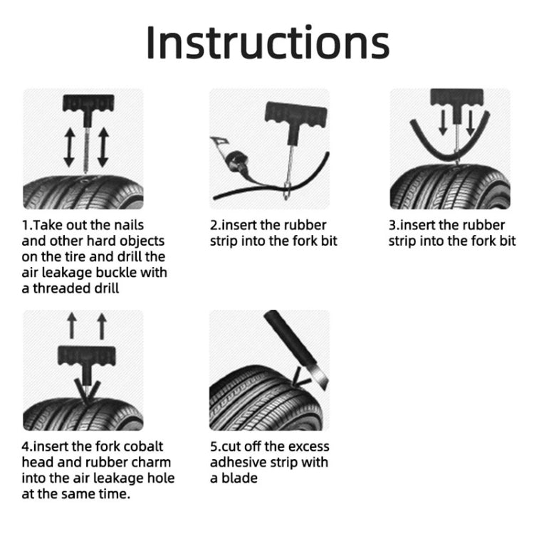 6pcs Automotive Vacuum Tire Repair Tool Car Tire Patching Instrument Set