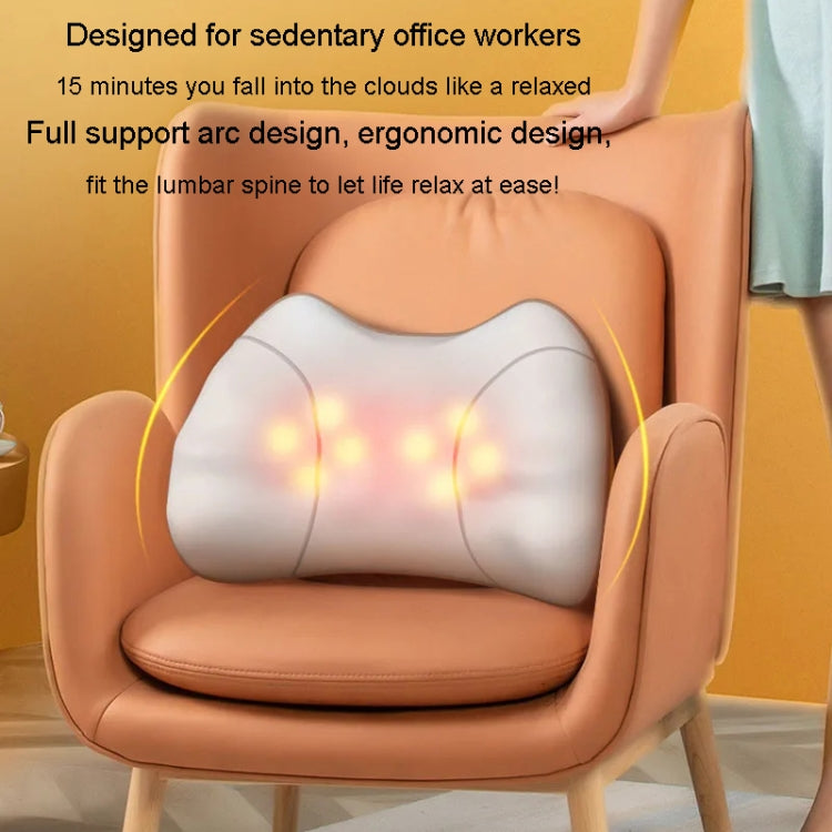 Waist And Back Massager Lumbar Vertebra Car Neck Massage Pillow, Specification: Charging Model Gray