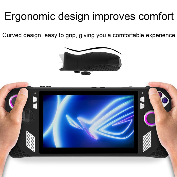 For ASUS ROG Ally Game Console Silicone Protective Cover + Button Cap Set Pocket Gaming Accessories(Black) - Cases by PMC Jewellery | Online Shopping South Africa | PMC Jewellery | Buy Now Pay Later Mobicred