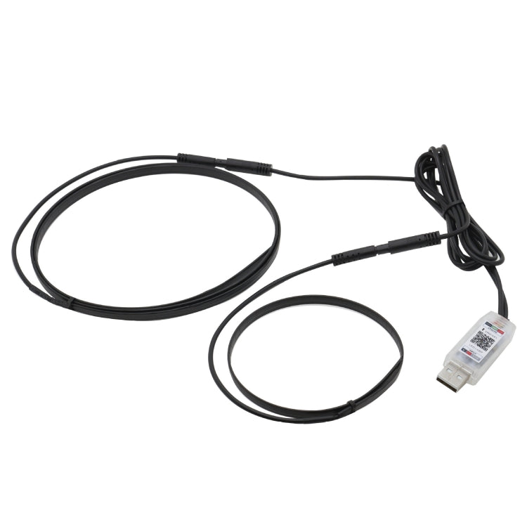 Car Interior Fiber Optic Cold Light RGB Ambient Lamp Center Phantom Footwell Atmosphere Lights, Style: One To Two 110cm+35cm(Colorful Double Control)