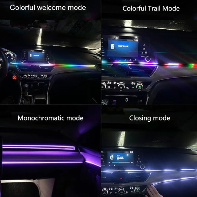 Car Interior Fiber Optic Cold Light RGB Ambient Lamp Center Phantom Footwell Atmosphere Lights, Style: One To Two 110cm+35cm(Colorful Double Control)