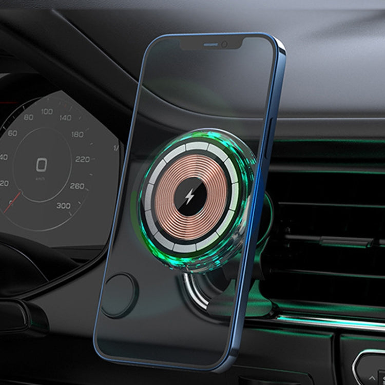 For iPhone Magsafe Magnetic Car Wireless Charger Phone Holder Light Emitting Wireless Charger, Style: Pickup RGB Light - free shipping - PMC TechLife - Order now!