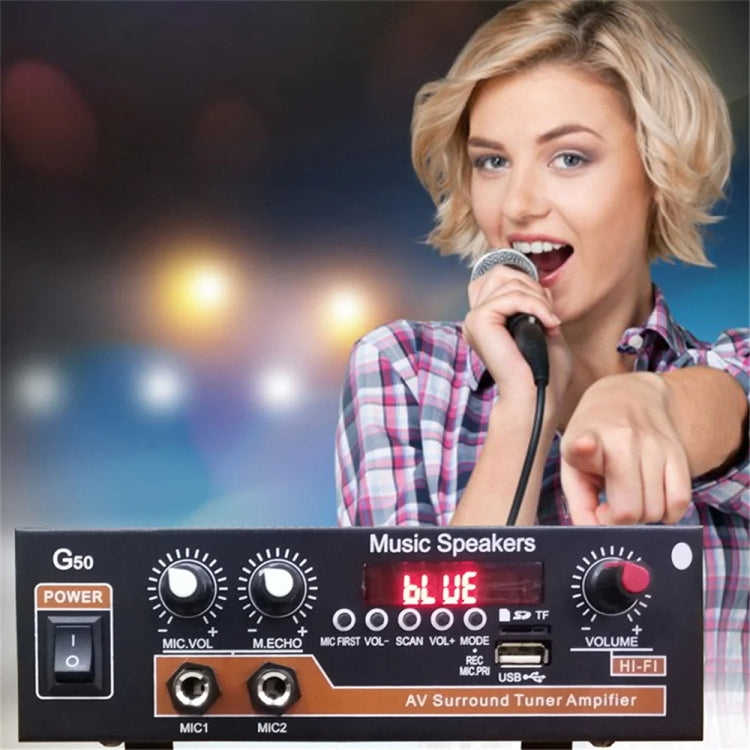 Bluetooth Built-in Recording Microphone USB Flash Drive Digital Dual-purpose Power Amplifier(US Plug 110V) - Car Amplifiers by PMC TechLife | Online Shopping South Africa | PMC TechLife | Buy Now Pay Later Mobicred