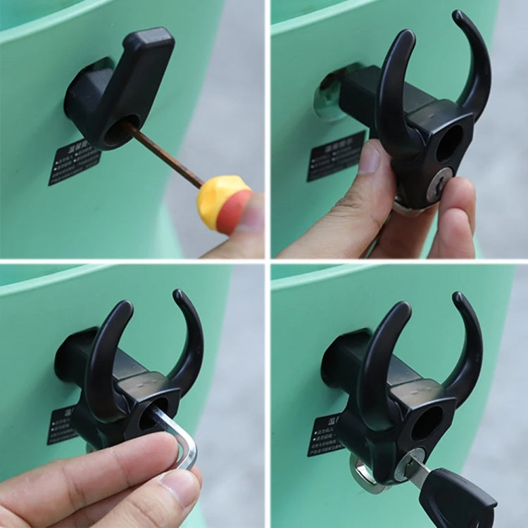 Bullhead Helmet Lock Hooks Front Universal No-Punch Motorcycle Bike Storage Hook(Black) - Theft Protection by PMC TechLife | Online Shopping South Africa | PMC TechLife | Buy Now Pay Later Mobicred