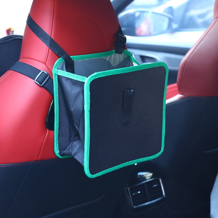 Car Seatback Trash Can Automotive Multifunctional Storage Organizer, Style: Black Green Edge