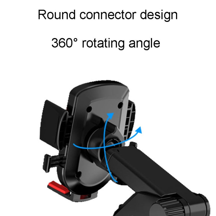 2 In 1 Car Cell Phone Telescopic Holder Universal Automobile Navigation Bracket(Black)