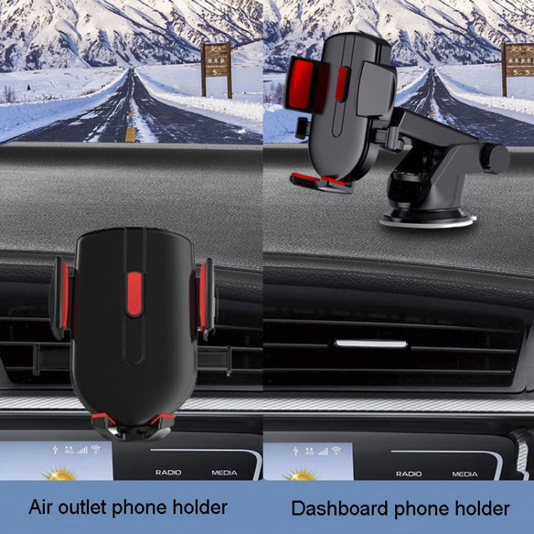 2 In 1 Car Cell Phone Telescopic Holder Universal Automobile Navigation Bracket(Black)