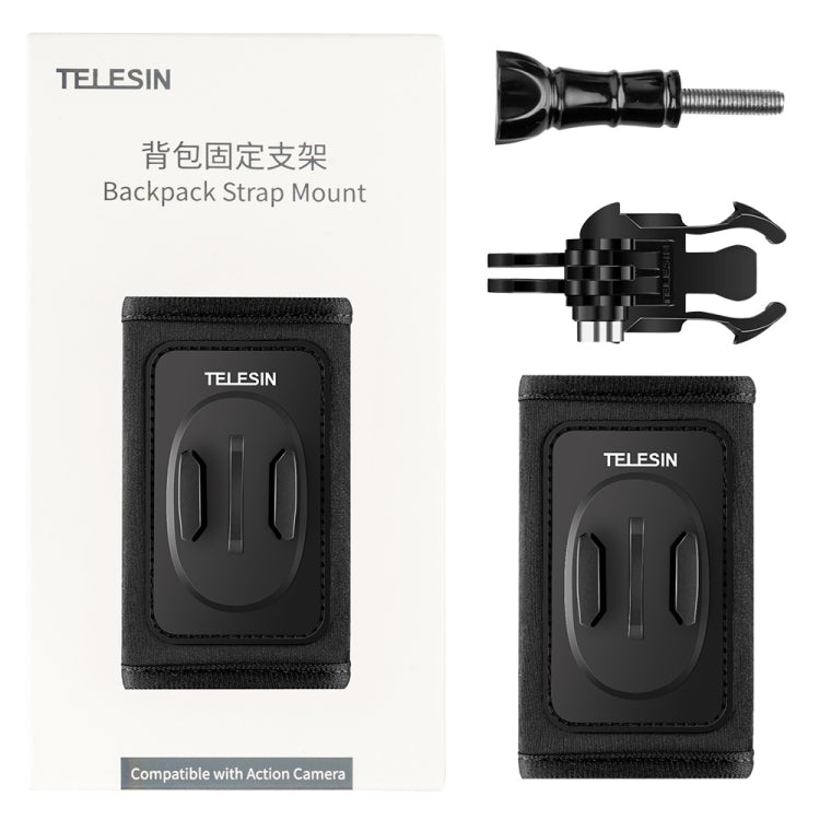 TELESIN Backpack Shoulder Strap Bracket Mount for GoPro Hero / Insta360 / SJCAM / DJI Action Accessories, Spec: Set A