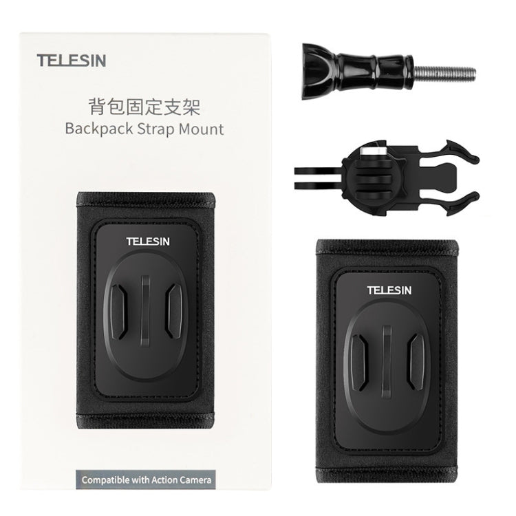 TELESIN Backpack Shoulder Strap Bracket Mount for GoPro Hero / Insta360 / SJCAM / DJI Action Accessories, Spec: Set B