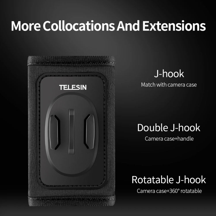 TELESIN Backpack Shoulder Strap Bracket Mount for GoPro Hero / Insta360 / SJCAM / DJI Action Accessories, Spec: Set A