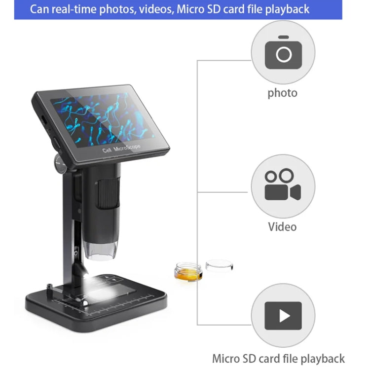 HD Electronic Digital Microscope 5 Inch Screen Touch Key 8000X Biological Cell Electronic Magnifying Glass - free shipping - PMC Jewellery - Order now!