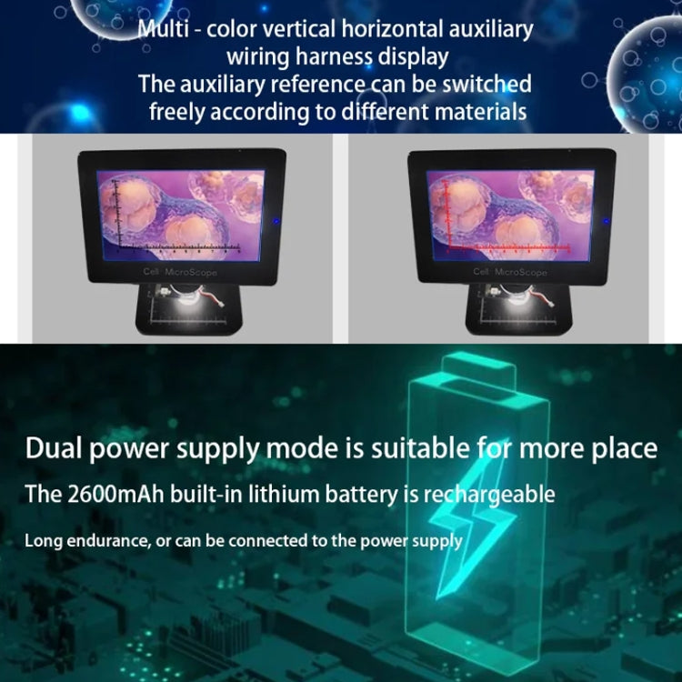 HD Electronic Digital Microscope 5 Inch Screen Touch Key 8000X Biological Cell Electronic Magnifying Glass - free shipping - PMC Jewellery - Order now!