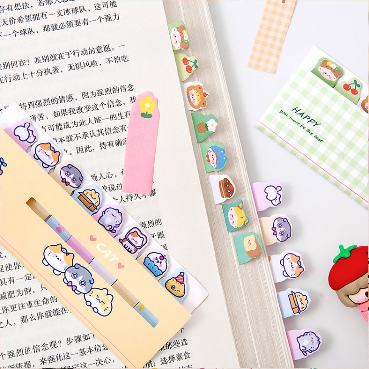 120sheets /Set Kawaii Sticky Tab Note Page Marker Writable and Repositionable File Flags, Spec: Cat