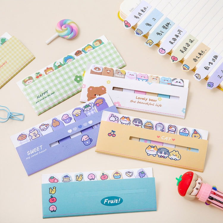 120sheets /Set Kawaii Sticky Tab Note Page Marker Writable and Repositionable File Flags, Spec: Cat