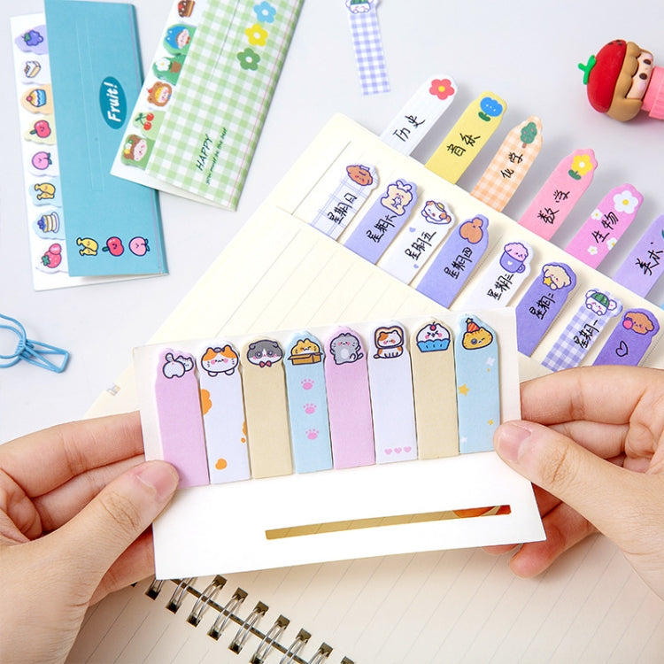 120sheets /Set Kawaii Sticky Tab Note Page Marker Writable and Repositionable File Flags, Spec: Cat