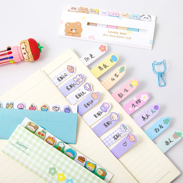 120sheets /Set Kawaii Sticky Tab Note Page Marker Writable and Repositionable File Flags, Spec: Cat
