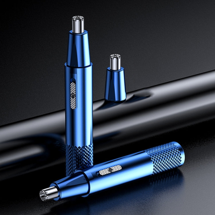 Electric Nose Hair Clipper Rechargeable Washable Portable Travel Trimmer(Blue)