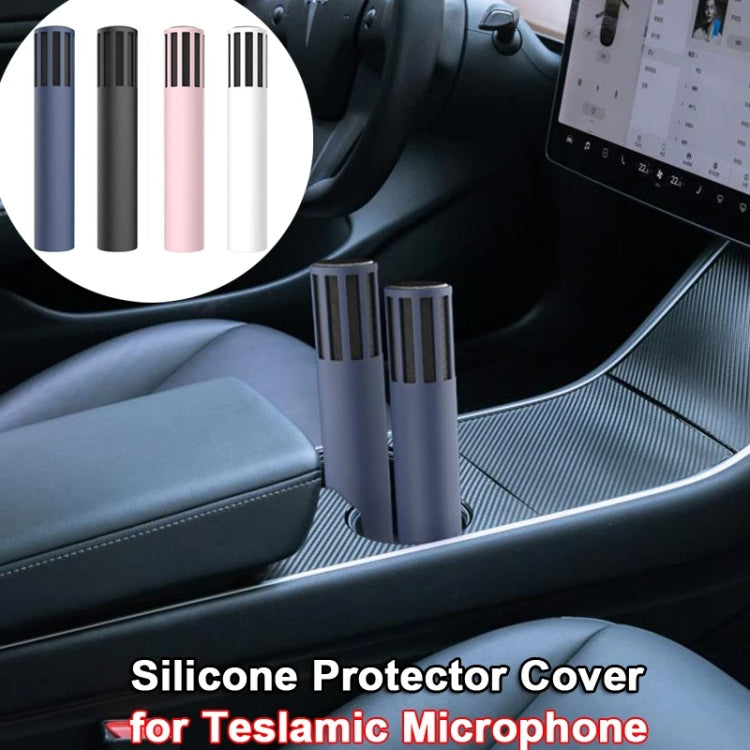 For Teslamic Microphone 1pair Silicone Protective Case Wireless Mic Cover(Midnight Blue)