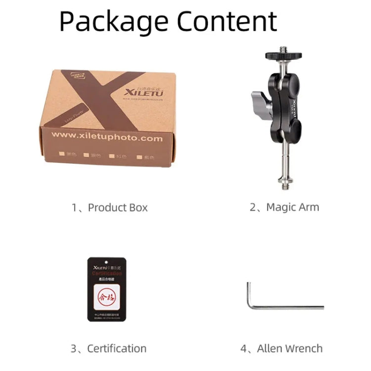 XILETU TM Series Magic Arm With Dual Ballhead Camera Video Monitor Mount Adapter TM-3 - Camera Gimbal by PMC TechLife | Online Shopping South Africa | PMC TechLife | Buy Now Pay Later Mobicred