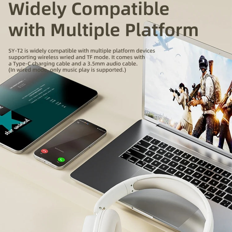 SOYTO SY-T2 Noise Reduction Bluetooth Headset Wireless Game Headset(White) - free shipping - PMC Jewellery - Order now!