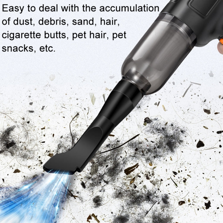 Car Vacuum Cleaner Large Suction Power Wireless Pump Inflatable Blower Handheld Small Vacuum Cleaner, Style: Brushless 260W+4 Filters+Air Bag (Black)