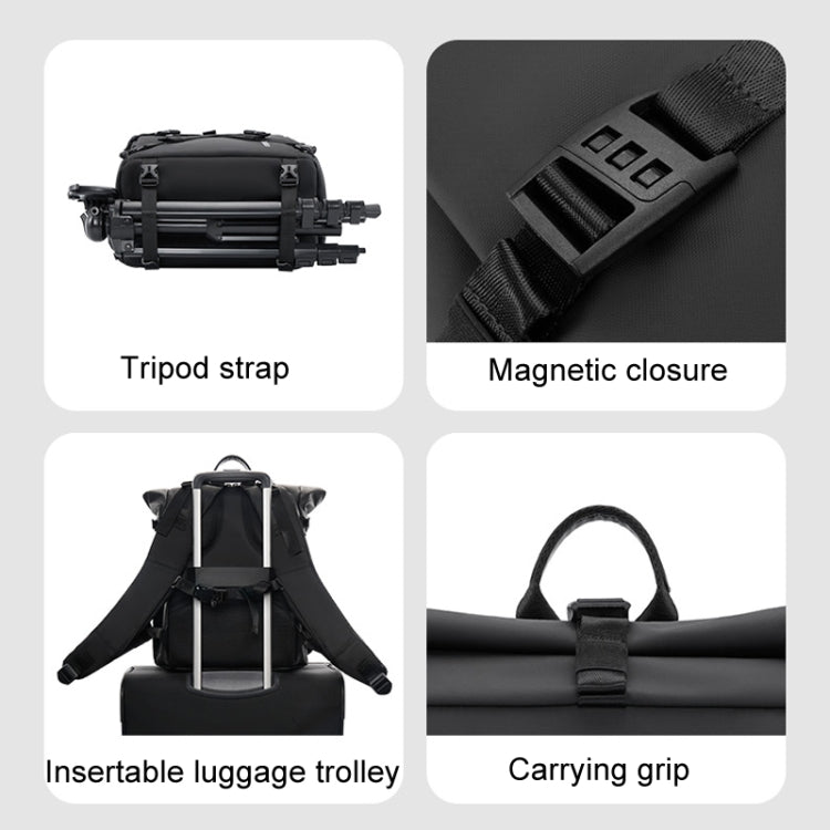 Cwatcun D113 Shoulder Leisure Camera Bag Water-resistant High Capacity Outdoor Travel Photography Bag, Color: Small Black
